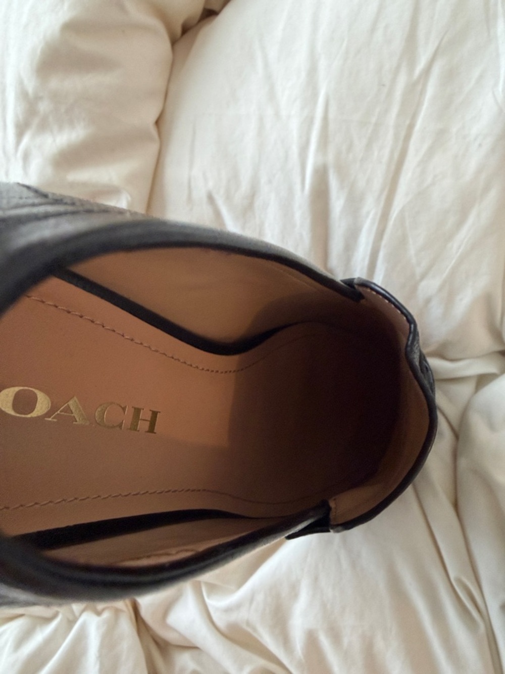 Coach Black Leah Leather Chunky Logo Platform - Picture 5 of 7